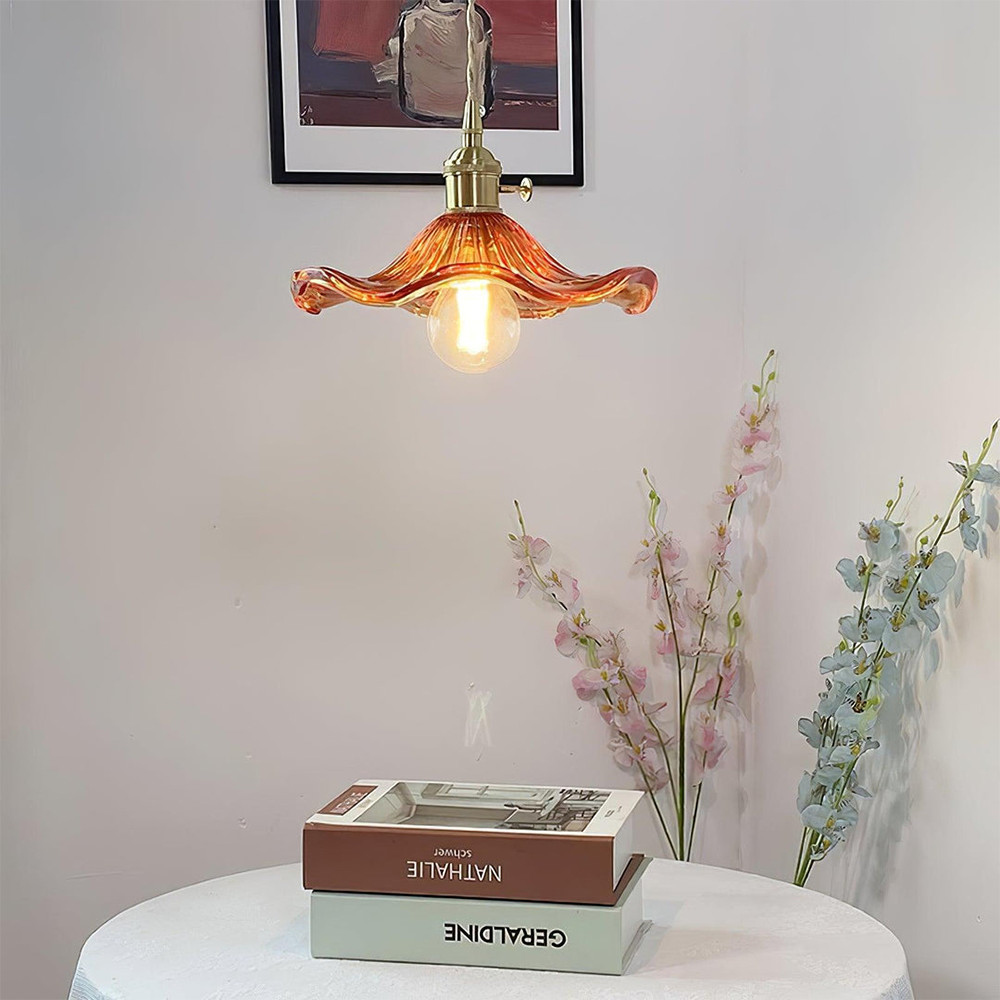 Trendy Hibiscus Flower Pendant Lamp - FlowerLite-Crystal Brown-D23cm*H12cm-State of Style