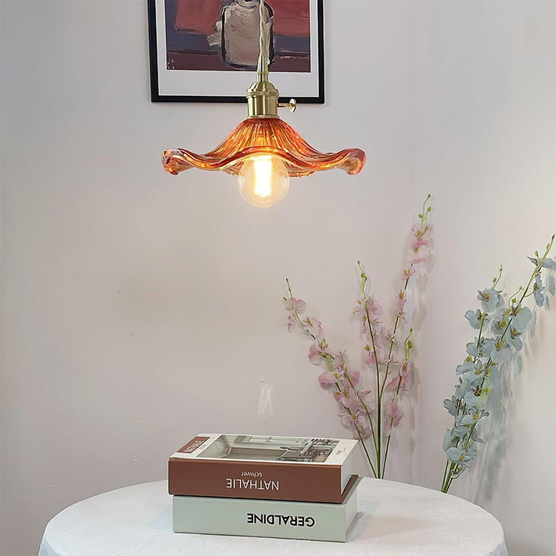 Trendy Hibiscus Flower Pendant Lamp - FlowerLite-Crystal Brown-D23cm*H12cm-State of Style