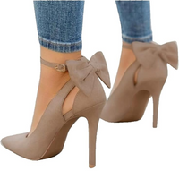 Trendy High Heels with Bow - Hailey-Khaki-3-State of Style