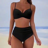 Trendy high-waist bikini with a comfortable fit – Eula-Green-S-State of Style