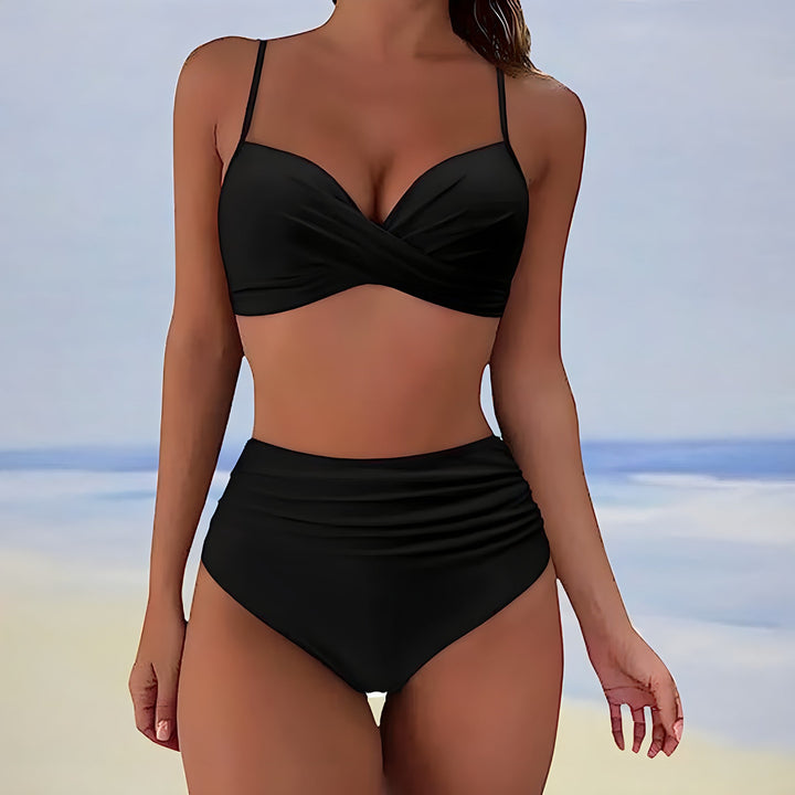 Trendy high-waist bikini with a comfortable fit – Eula-Green-S-State of Style