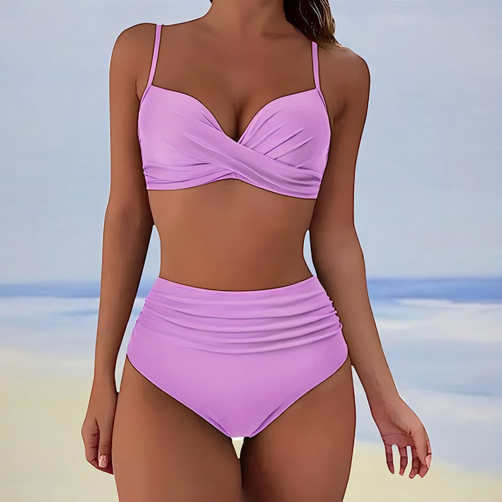 Trendy high-waist bikini with a comfortable fit – Eula-Green-S-State of Style