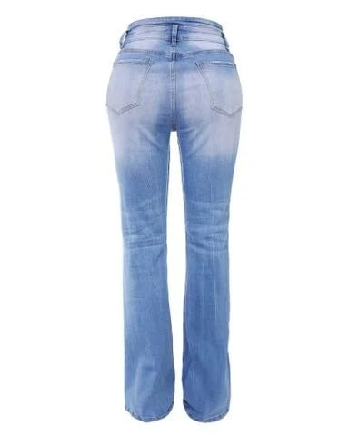Trendy High-Waisted Denim Trousers - Mila-Blue-S-State of Style