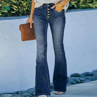Trendy High-Waisted Denim Trousers - Mila-Blue-S-State of Style