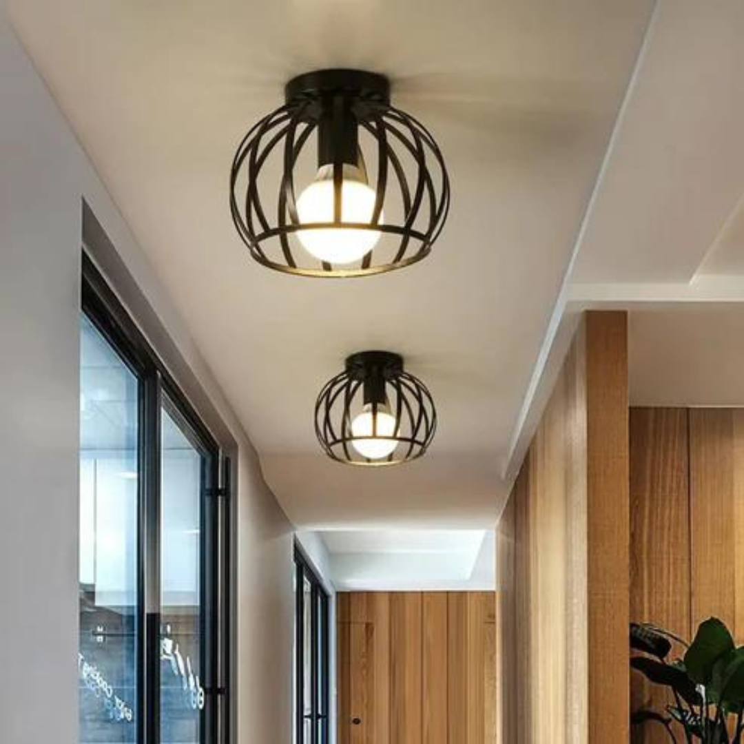 Trendy Industrial Ceiling Light with Open Design – ForgeLight-State of Style