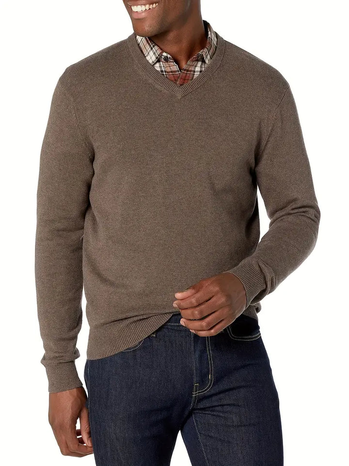 Trendy Knitted Crew Neck Jumper – Dante-Brown-S-State of Style