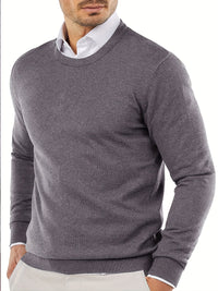 Trendy Knitted Crew Neck Jumper – Dante-Light Grey-S-State of Style