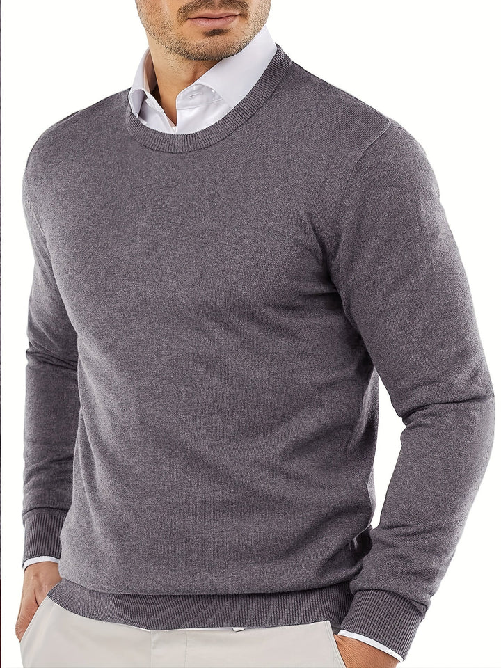Trendy Knitted Crew Neck Jumper – Dante-Light Grey-S-State of Style