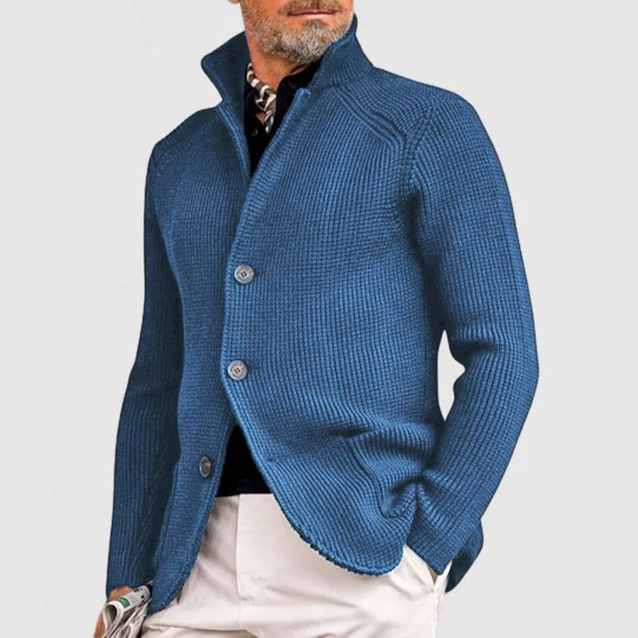 Trendy Knitted Men's Gilet with Pockets - Oscar-Blue-S-State of Style