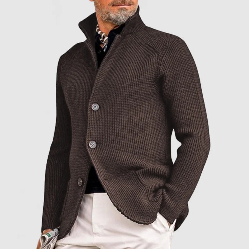 Trendy Knitted Men's Gilet with Pockets - Oscar-Brown-S-State of Style