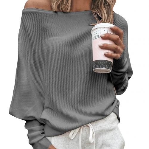 Trendy Knitted Off-Shoulder Women's Sweater - Sophie-Grey-S-State of Style