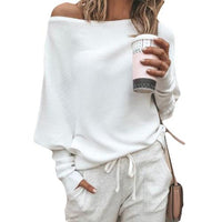 Trendy Knitted Off-Shoulder Women's Sweater - Sophie-White-S-State of Style