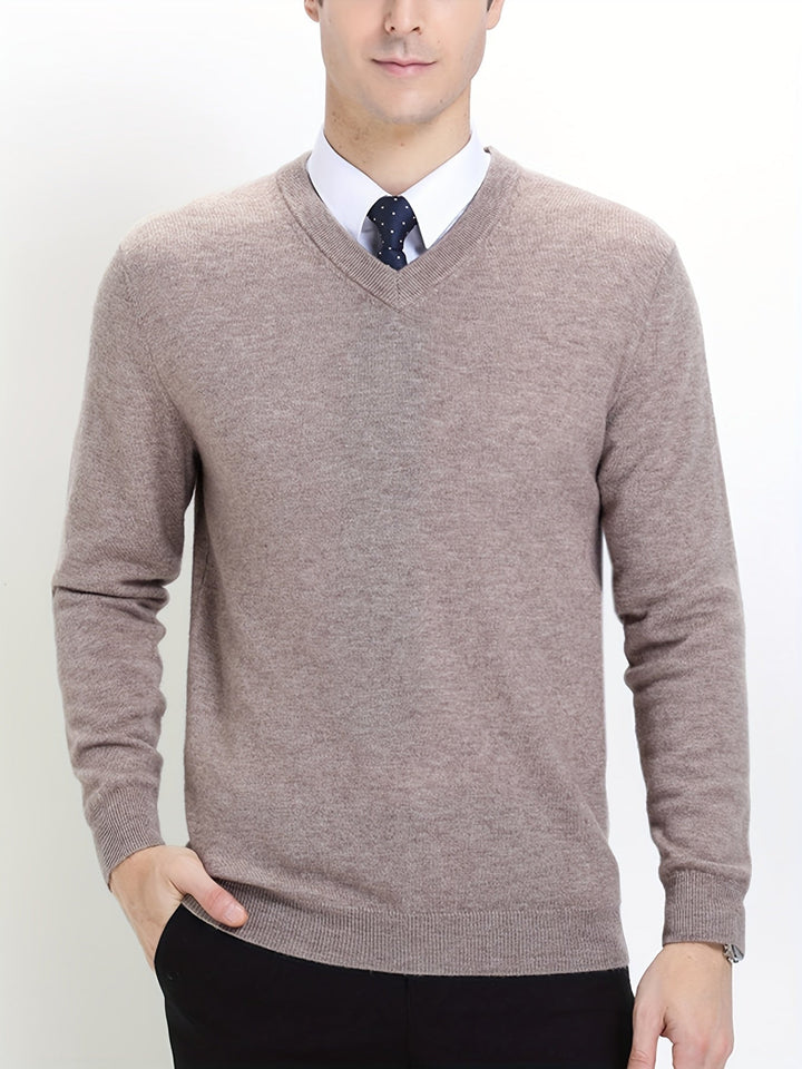 Trendy Knitted Sweater with Round Neck - Dante-Beige-S-State of Style