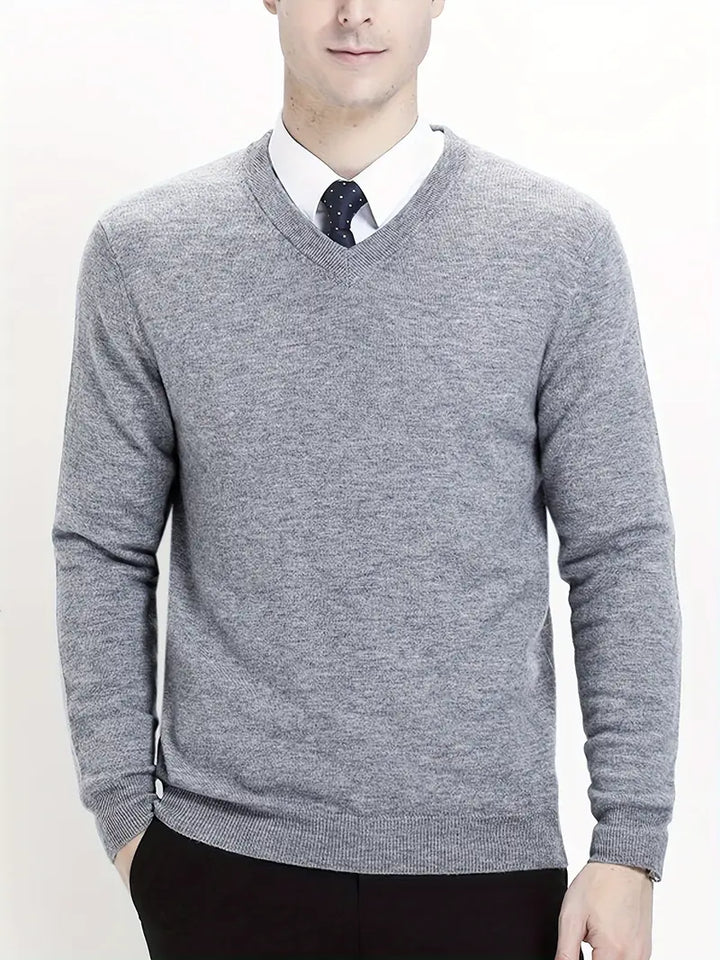 Trendy Knitted Sweater with Round Neck - Dante-Light grey-S-State of Style