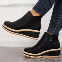 Trendy Ladies Ankle Boots with Zip and Platform - Alessia-Black-4.5-State of Style