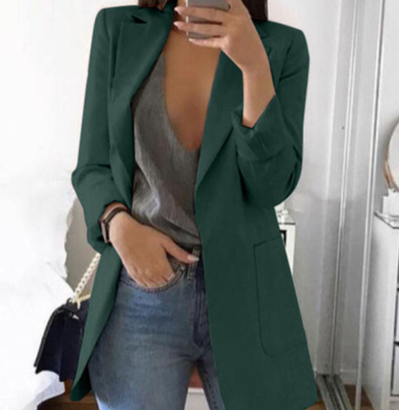 Trendy Ladies Blazer Vest - Elise-Green-S-State of Style