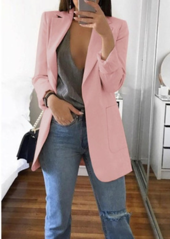 Trendy Ladies Blazer Vest - Elise-Pink-S-State of Style