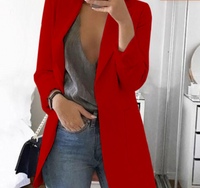 Trendy Ladies Blazer Vest - Elise-Red-S-State of Style