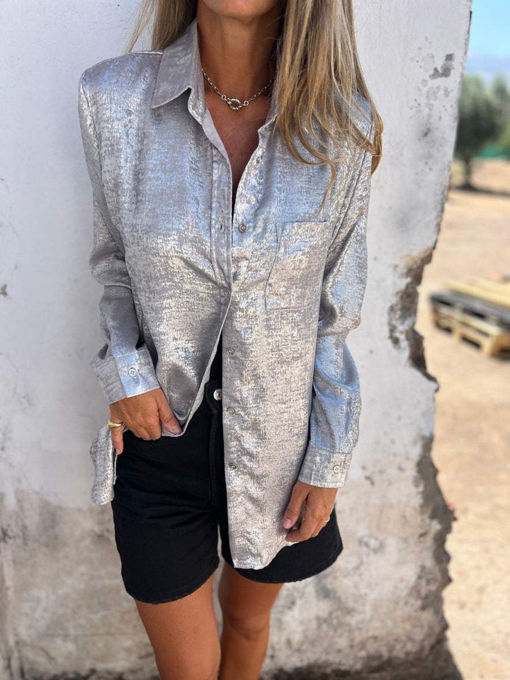 Trendy Ladies Blouse - Evelyn-Silver-S-State of Style