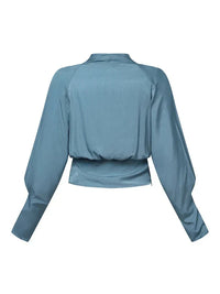 Trendy Ladies' Blouse with V-Neck - Elena-Blue-S-State of Style