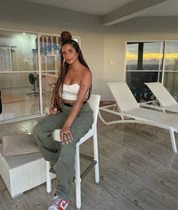 Trendy Ladies Cargo Jeans - Nova-Olive Green-XS-State of Style