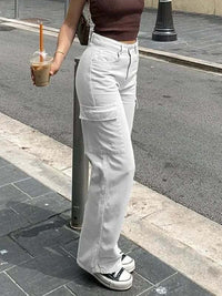 Trendy Ladies Cargo Jeans - Nova-Olive Green-XS-State of Style