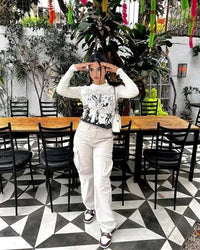 Trendy Ladies Cargo Jeans - Nova-White-XS-State of Style