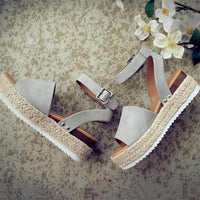 Trendy Ladies Espadrille Summer Sandals - Liv-Grey-35-State of Style