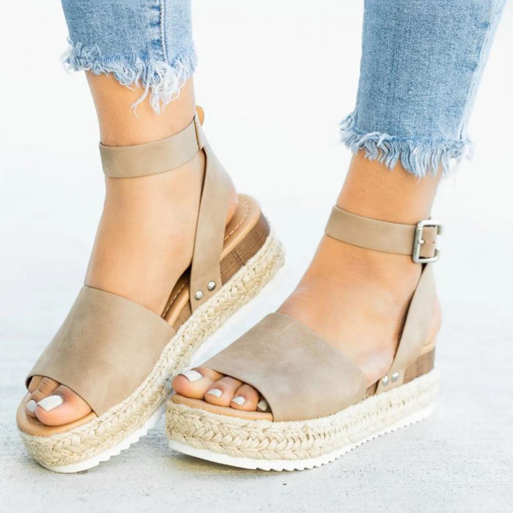 Trendy Ladies Espadrille Summer Sandals - Liv-Khaki-35-State of Style
