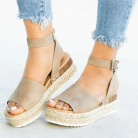 Trendy Ladies Espadrille Summer Sandals - Liv-Khaki-35-State of Style