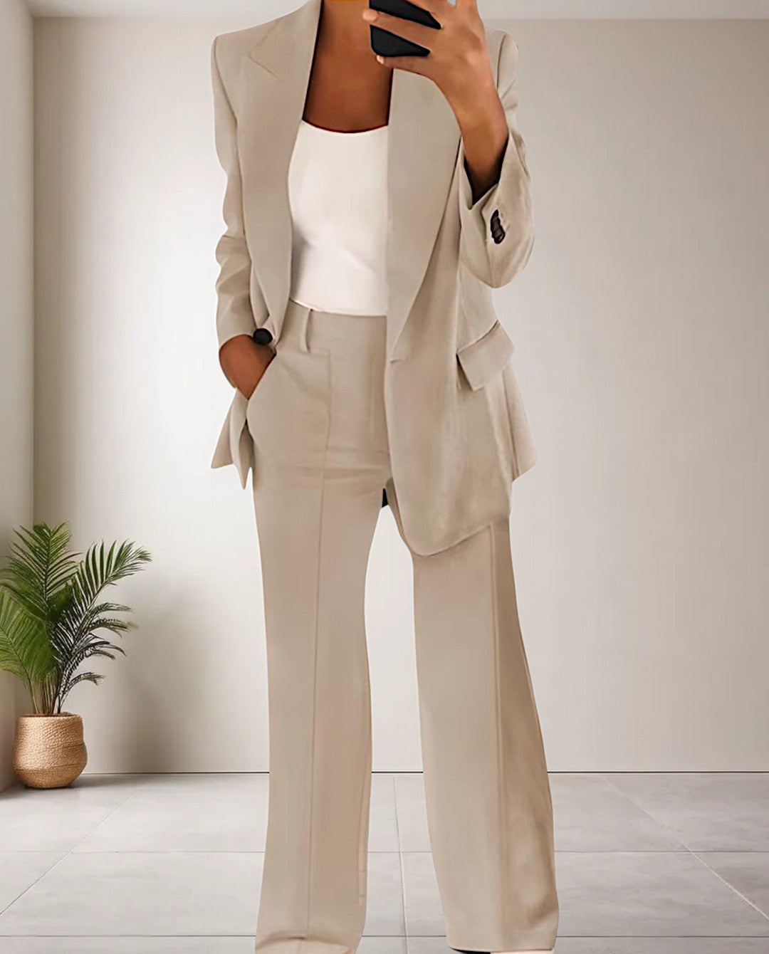 Trendy Ladies Jumpsuit - Isabella-Beige-S-State of Style