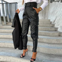 Trendy Ladies Leather Trousers - Sophie-Black-S-State of Style