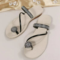 Trendy Ladies Sandals with Unique Snowflake Detail – Arluna-Black-3-State of Style