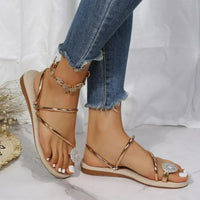 Trendy Ladies Sandals with Unique Snowflake Detail – Arluna-Gold-3-State of Style