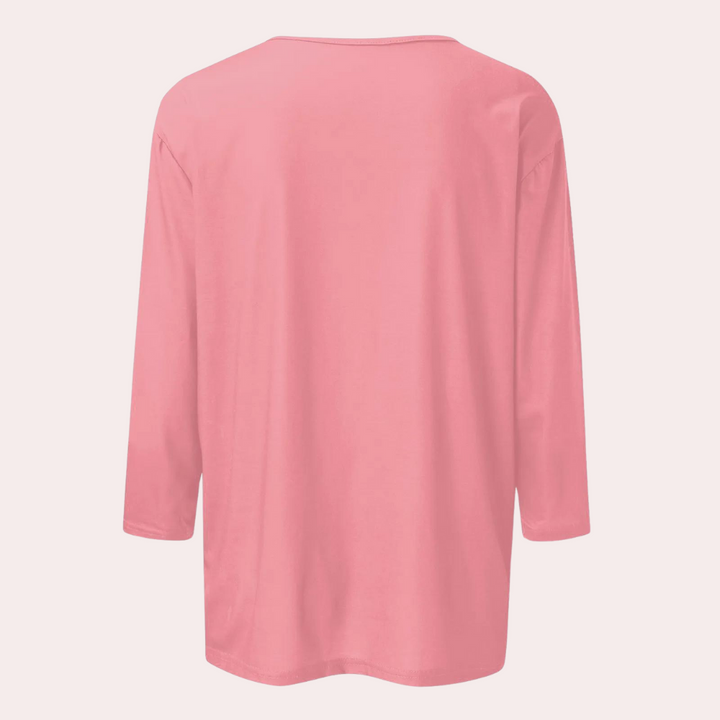 Trendy Ladies Shirt with Long Sleeves - Livia-Pink-S-State of Style