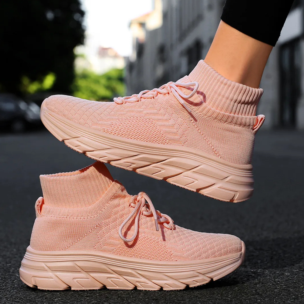Trendy Ladies Sneakers - Elara-Peach-3-State of Style