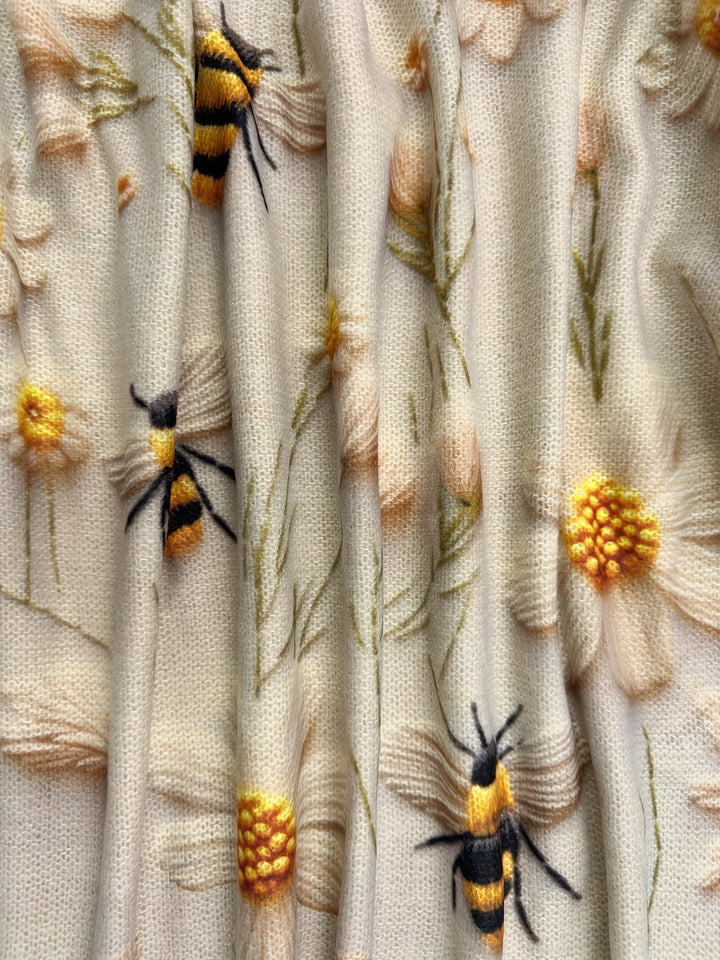 Trendy Ladies Sweater with Bee Pattern - Sophie-Apricot-S-State of Style