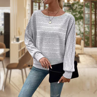 Trendy Ladies' Sweater with Contemporary Texture - Emma-Light Grey-S-State of Style