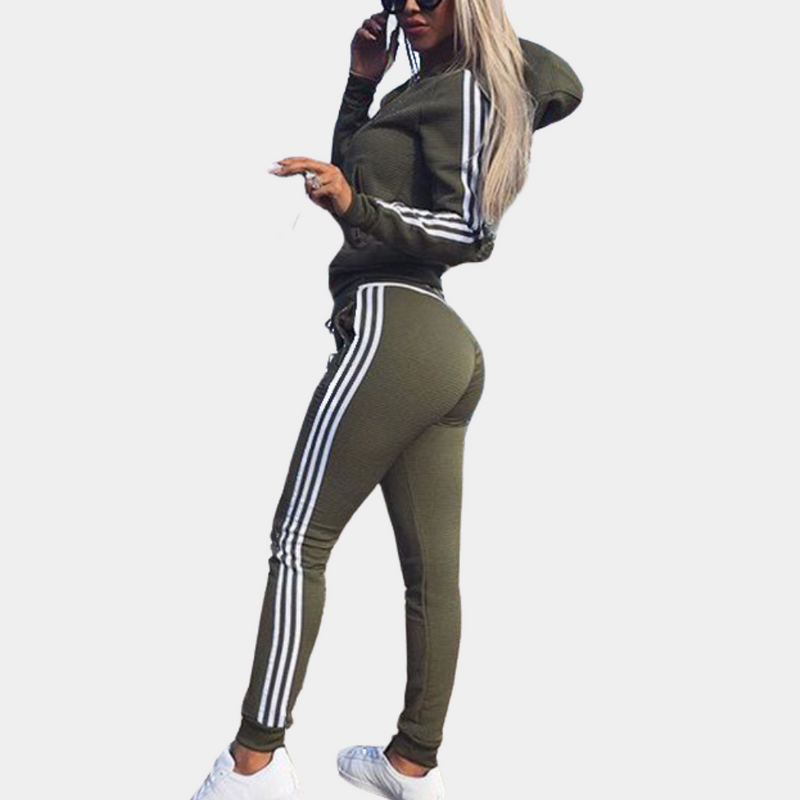 Trendy Ladies' Tracksuit - Mila-Olive green-XS-State of Style