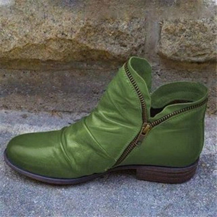 Trendy Leather Ankle Boots - Eva-Green-4.5-State of Style