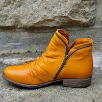 Trendy Leather Ankle Boots - Eva-Orange-4.5-State of Style