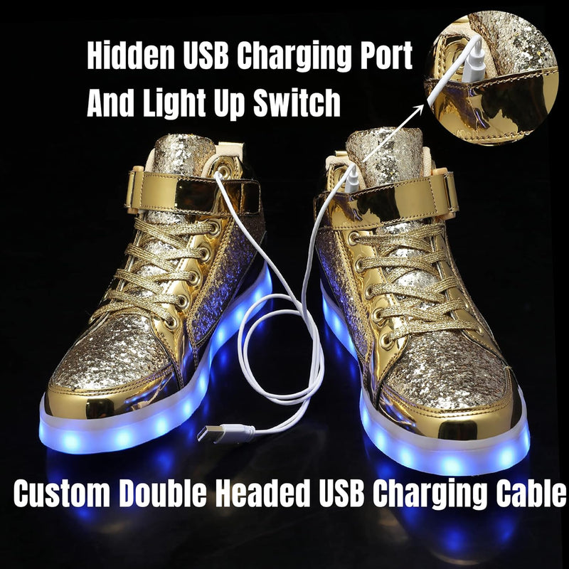Trendy LED Sneakers with Rechargeable Lights - LumaBoost-Black-4-State of Style