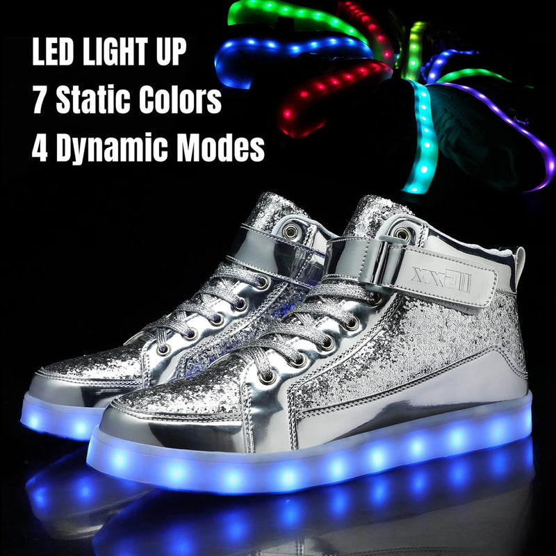 Trendy LED Sneakers with Rechargeable Lights - LumaBoost-Black-4-State of Style