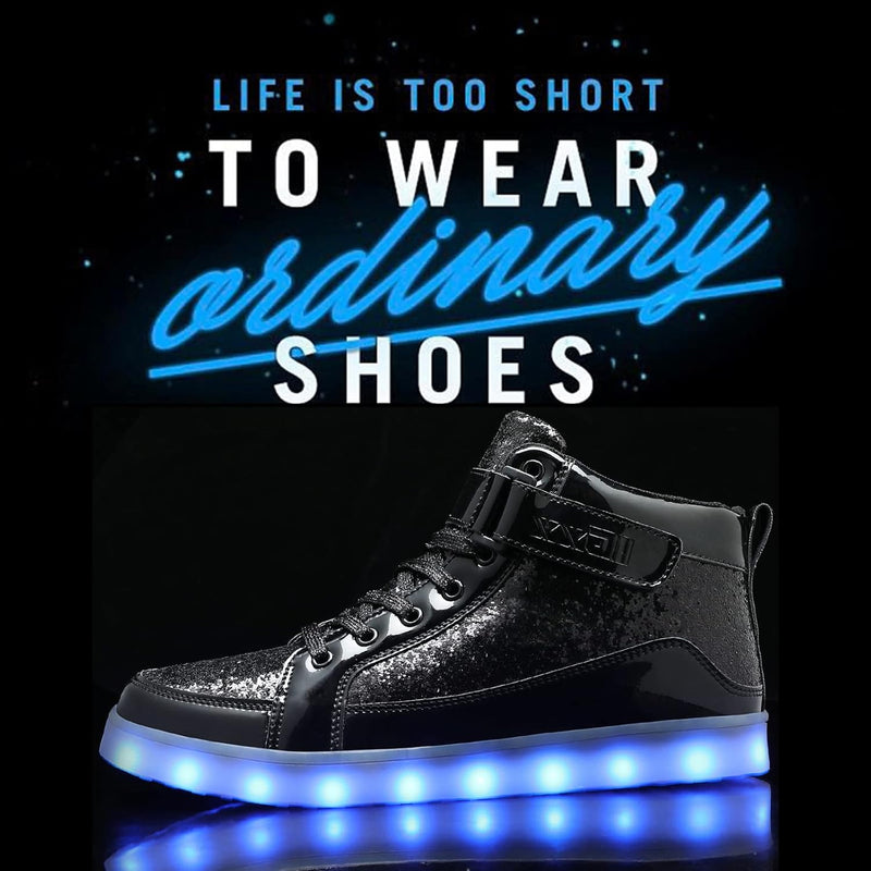 Trendy LED Sneakers with Rechargeable Lights - LumaBoost-Black-4-State of Style