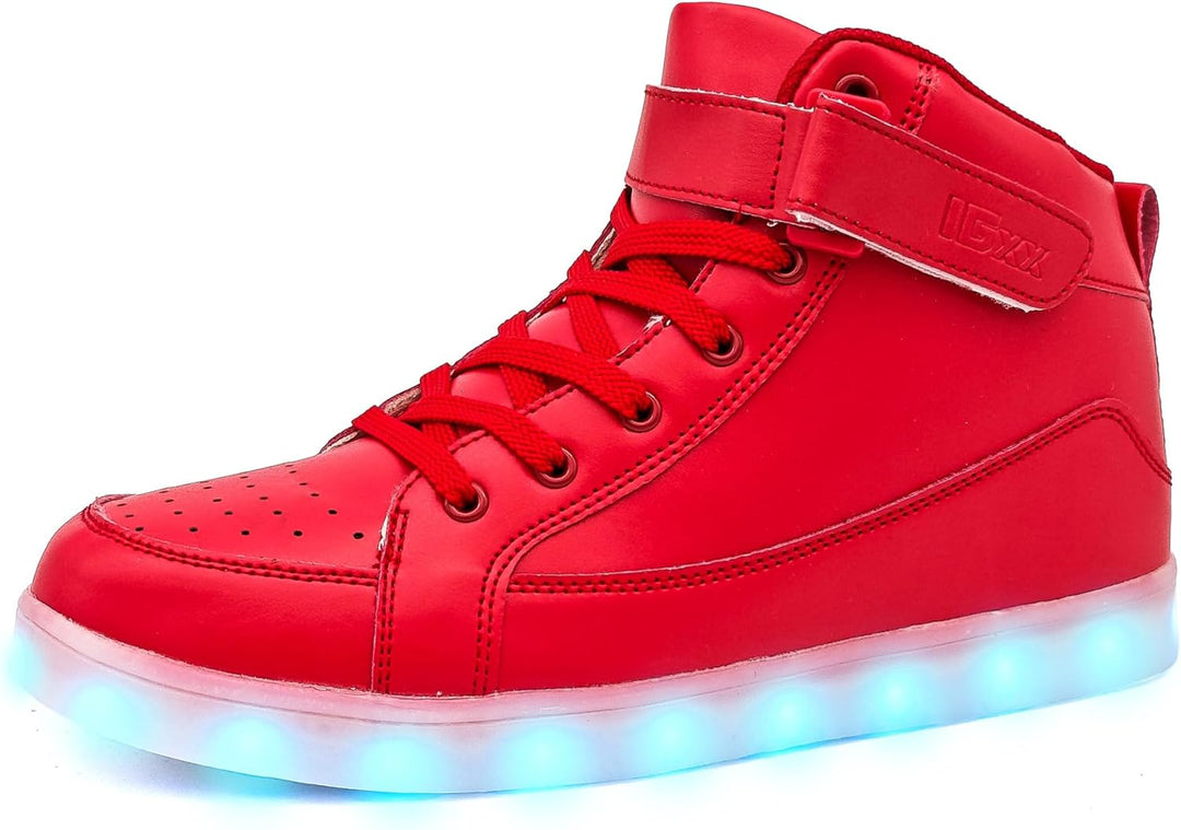 Trendy LED Sneakers with Rechargeable Lights - LumaBoost-Red-4-State of Style