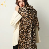 Trendy Leopard Print XL Wool Scarf - Sophia-State of Style