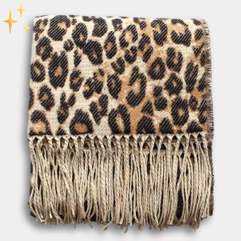 Trendy Leopard Print XL Wool Scarf - Sophia-State of Style