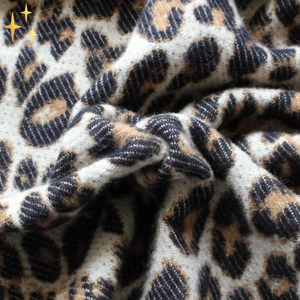 Trendy Leopard Print XL Wool Scarf - Sophia-State of Style
