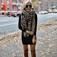 Trendy Leopard Print XL Wool Scarf - Sophia-State of Style