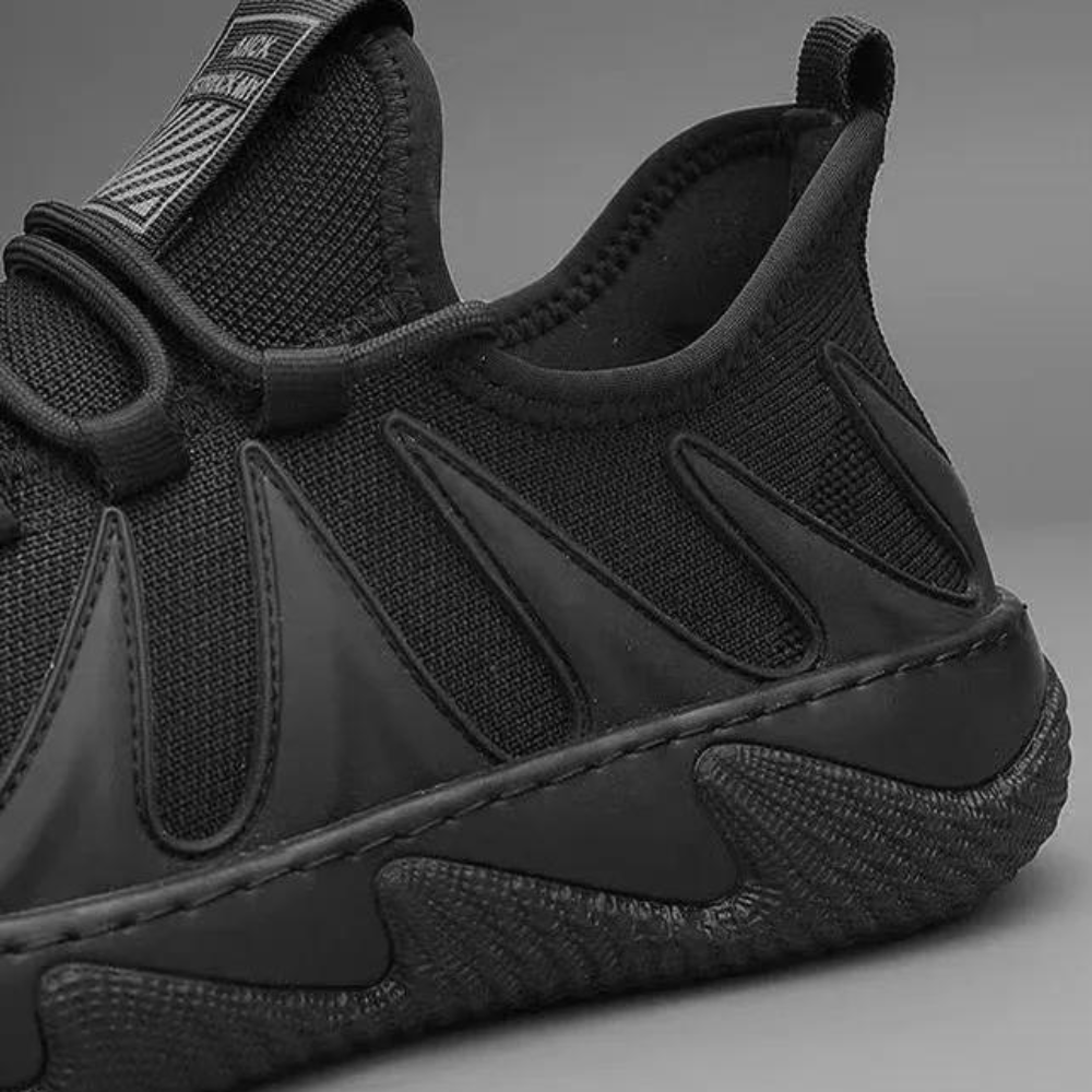 Trendy Lightweight and Breathable Men's Sneakers - Black-Black-6-State of Style